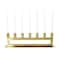 22" Gold Stainless Steel 7 Taper Candle Candelabra with Rectangular Frame